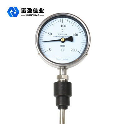 Соединение потока термометра с круглой шкалой 150mm SS гидравлического масла биметаллическое