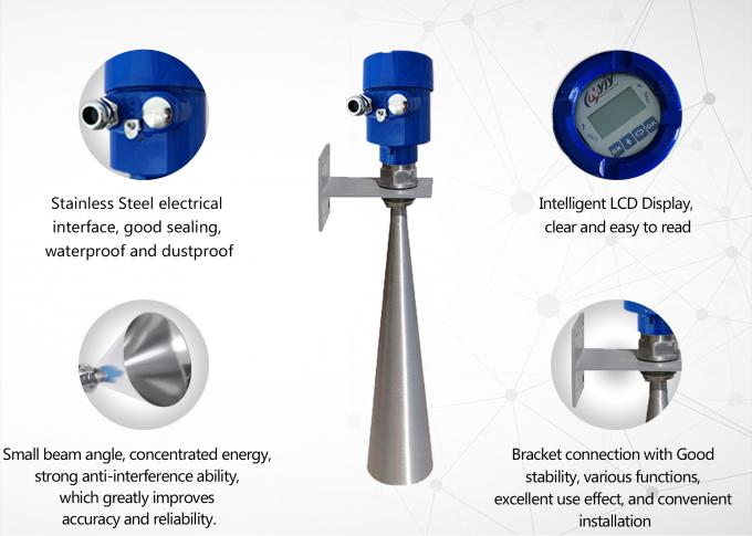 Неконтактный датчик уровня радиолокации 26 ГГц Радарный датчик уровня радиолокации 4-20 MA 26 г Радарный датчик уровня жидкости 4